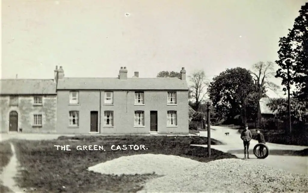 Vintage postcard of The Green at Castor, Cambridgeshire, posted in 1936