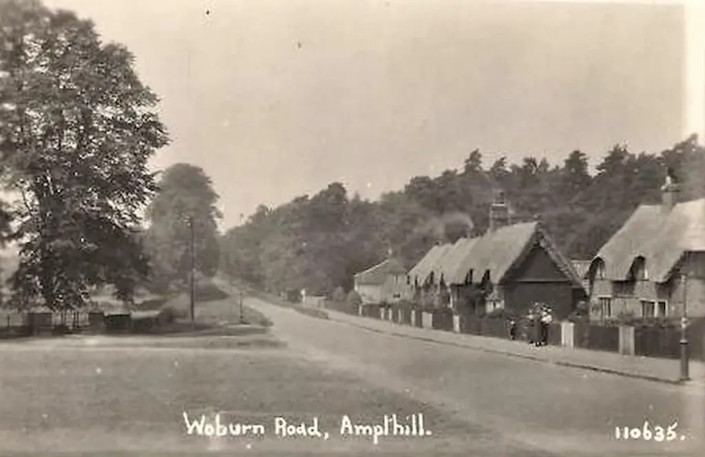Vintage postcard of Woburn Road in Ampthill, Bedfordshire