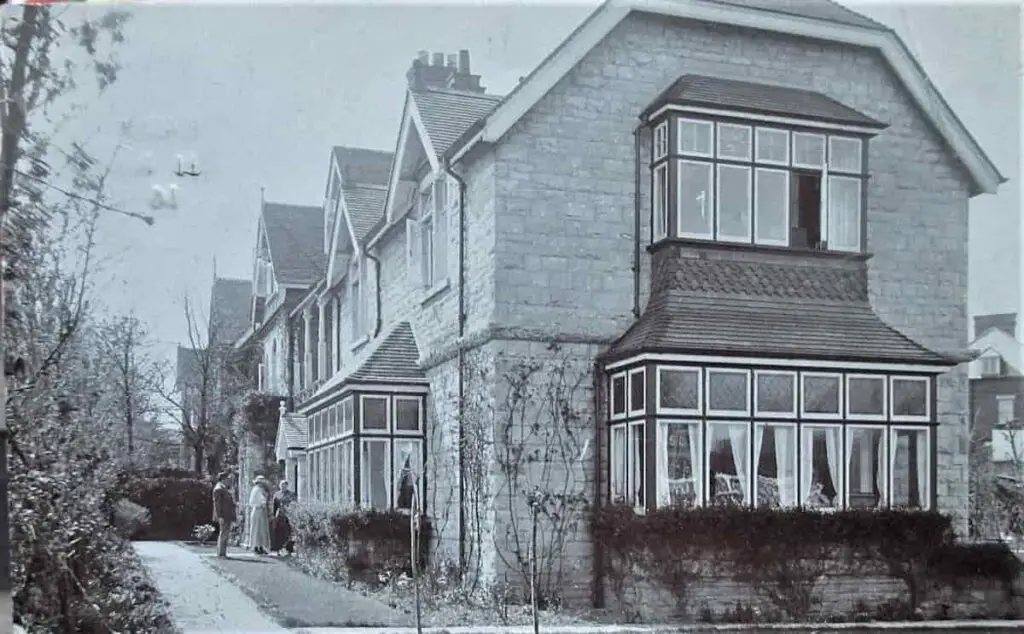 Vintage postcard of a house in Swanage, Dorset, England, circa 1914