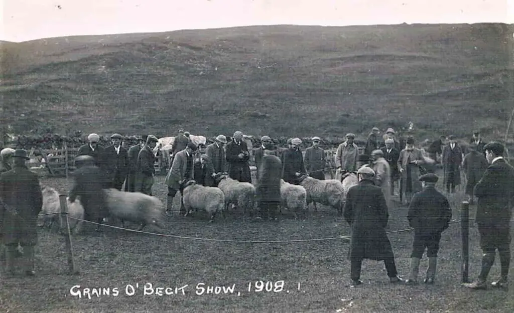 Vintage postcard of the 1908 Grains O'Beck Show at Middleton-in-Teesdale, County Durham, England