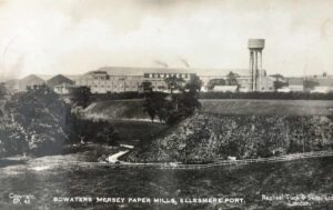 Vintage postcard of the Bowaters Mersey Paper Mills at Ellesmere Port, Cheshire, circa 1930