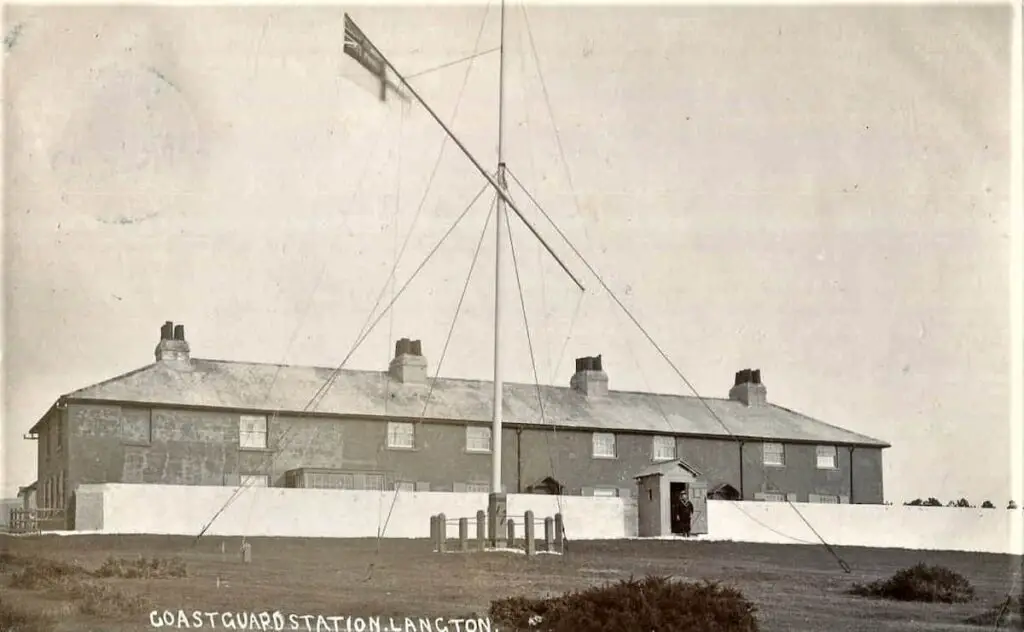 Vintage postcard of the Coastguard Station at Langton Herring, Dorset, England, circa 1906