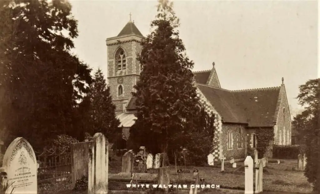 Vintage postcard of the church at White Waltham in Berkshire, circa 1908