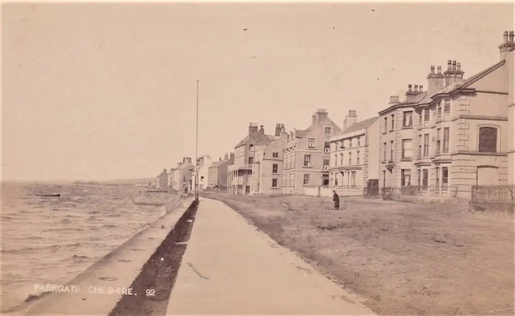Vintage postcard of the seafront at Parkgate, Cheshire