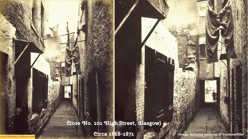 Close No 101 High Street, Glasgow, taken between 1868 and 1871