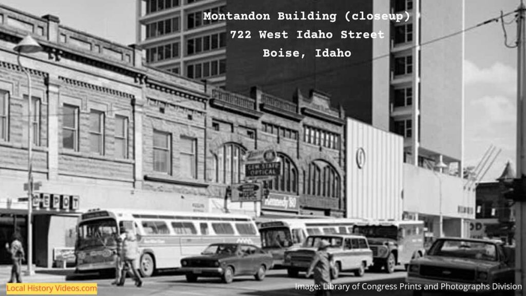 Closeup of an old photo of the Montandon Building at 722 West Idaho Street, Boise, Idaho