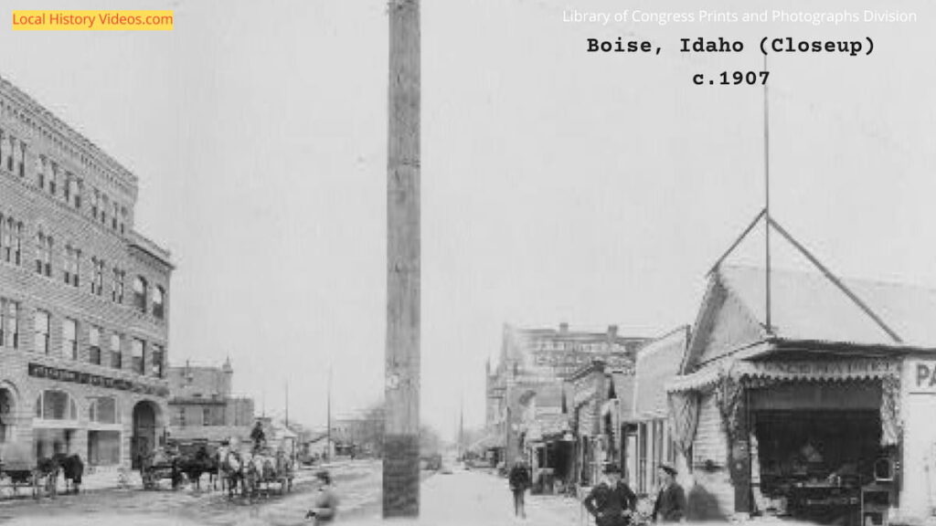 Closeup extract of an old photo of Boise, Idaho, taken around 1907