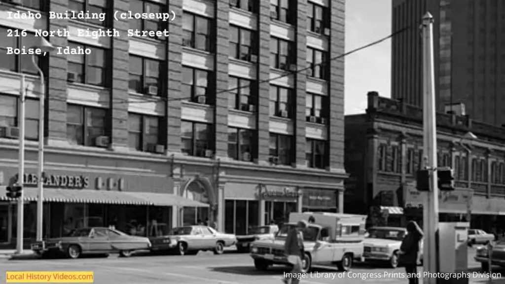 Closeup of old photo of Idaho Building, 216 North Eighth Street, Boise, Idaho