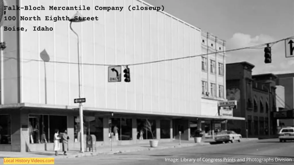 Closeup of old photo of the Falk-Bloch Mercantile Company, 100 North Eighth Street, Boise, Idaho