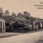 Closeup of the old photo postcard of the Temperance Hotel at Alford, Aberdeenshire, Scotland