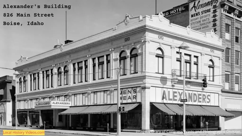 Old photo of Alexander's Building, 826 Main Street, Boise, Idaho