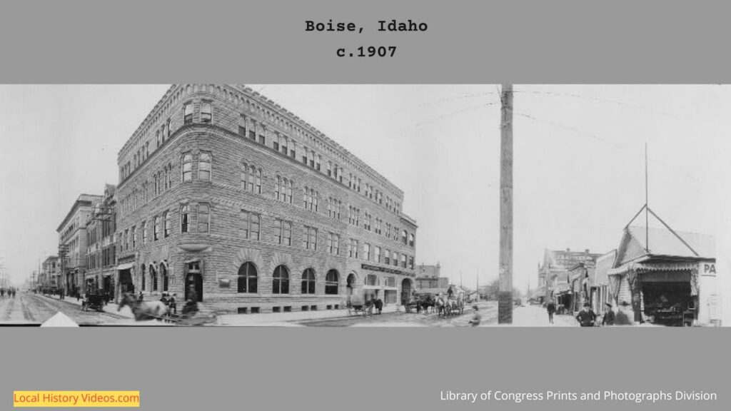 Old photo of Boise, Idaho, taken around 1907