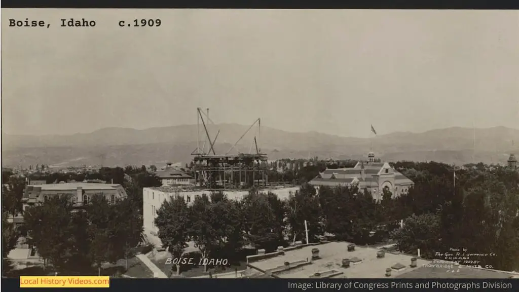 Old photo of Boise, Idaho, taken around 1909