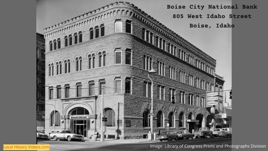 Old photo of the Boise City National Bank, 805 West Idaho Street, Boise, Idaho