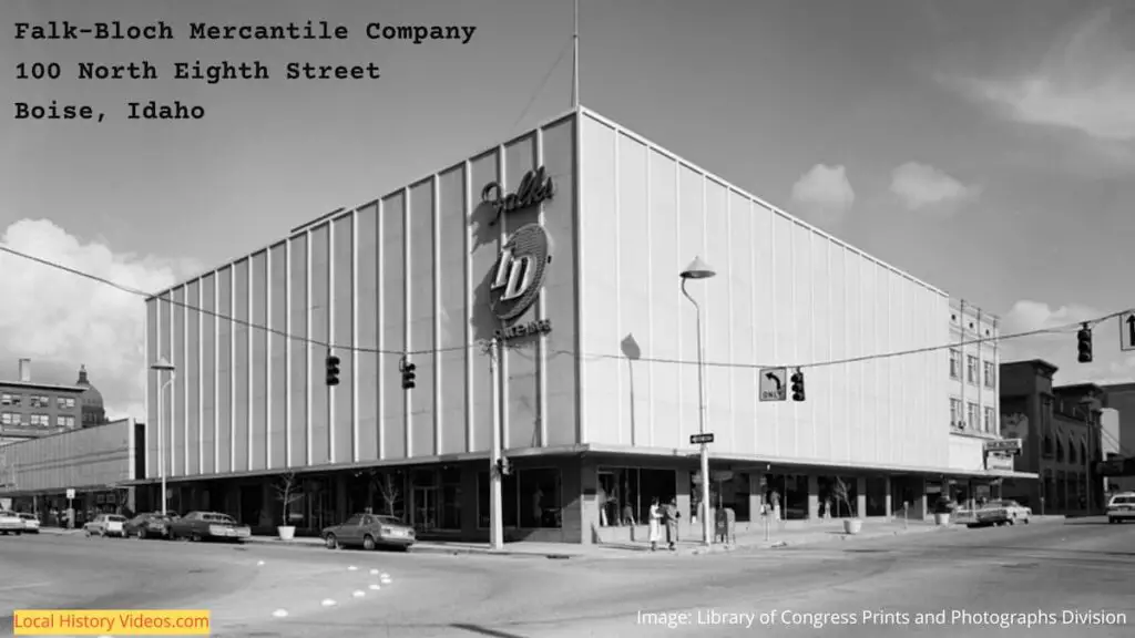 Old photo of the Falk-Bloch Mercantile Company, 100 North Eighth Street, Boise, Idaho