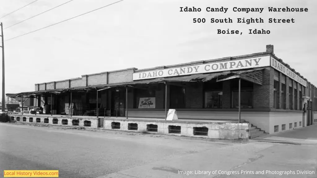 Old photo of the Idaho Candy Company Warehouse, 500 South Eighth Street, Boise, Idaho