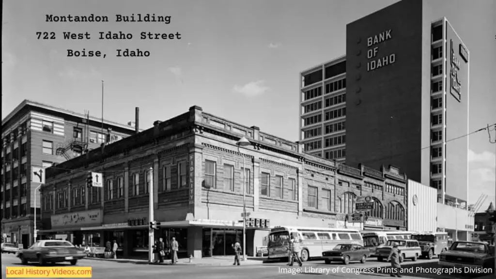 Old photo of the Montandon Building at 722 West Idaho Street, Boise, Idaho
