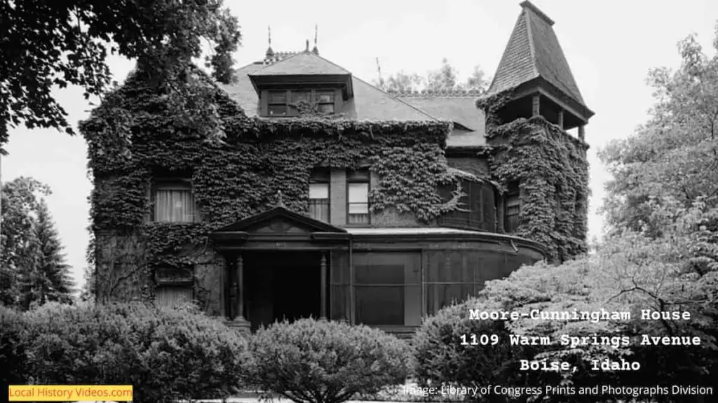 Old photo of the Moore-Cunningham House, 1109 Warm Springs Avenue, Boise, Idaho