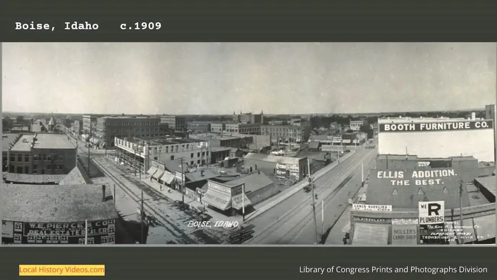 Old photo panorama of Boise, Idaho, circa 1909