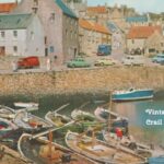 Old photo postcard of Crail Harbour, Fife, Scotland
