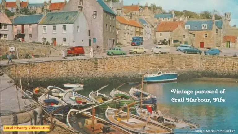 Old photo postcard of Crail Harbour, Fife, Scotland