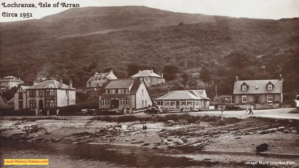 Old photo postcard of Lochranza on the Isle of Arran, North Ayrshire, Scotland, circa 1951