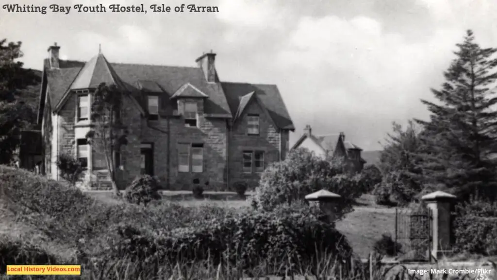 Old photo postcard of the Whiting Bay Youth Hostel on the Isle of Arran, North Ayrshire, Scotland