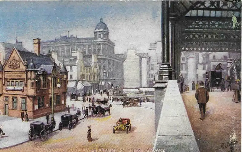 Old picture postcard of St Enoch's Square, Glasgow, Scotland