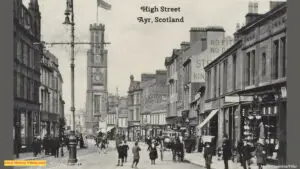Vintage photo postcard of the High Street, Ayr, Scotland