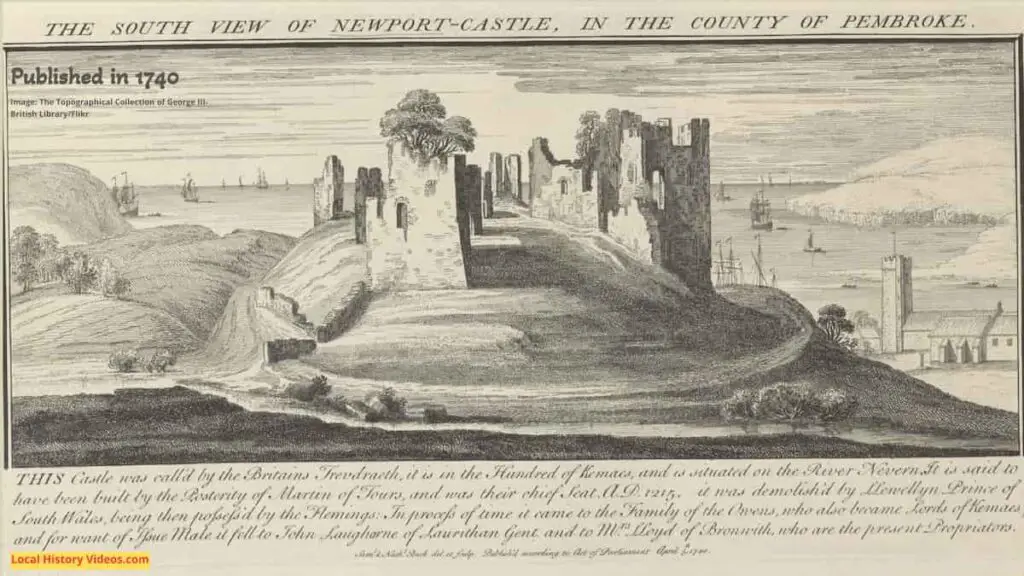 Old Picture of Newport Castle, Wales, published in 1740