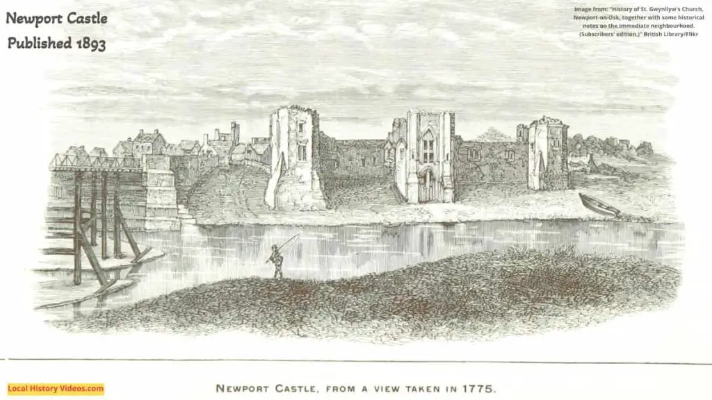 Old Picture of Newport Castle, published in 1893, from a view taken in 1775