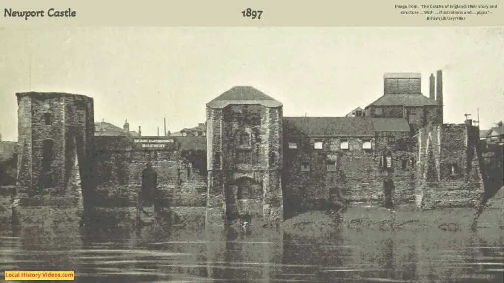 Old photo of Newcastle Castle in a book published in 1897