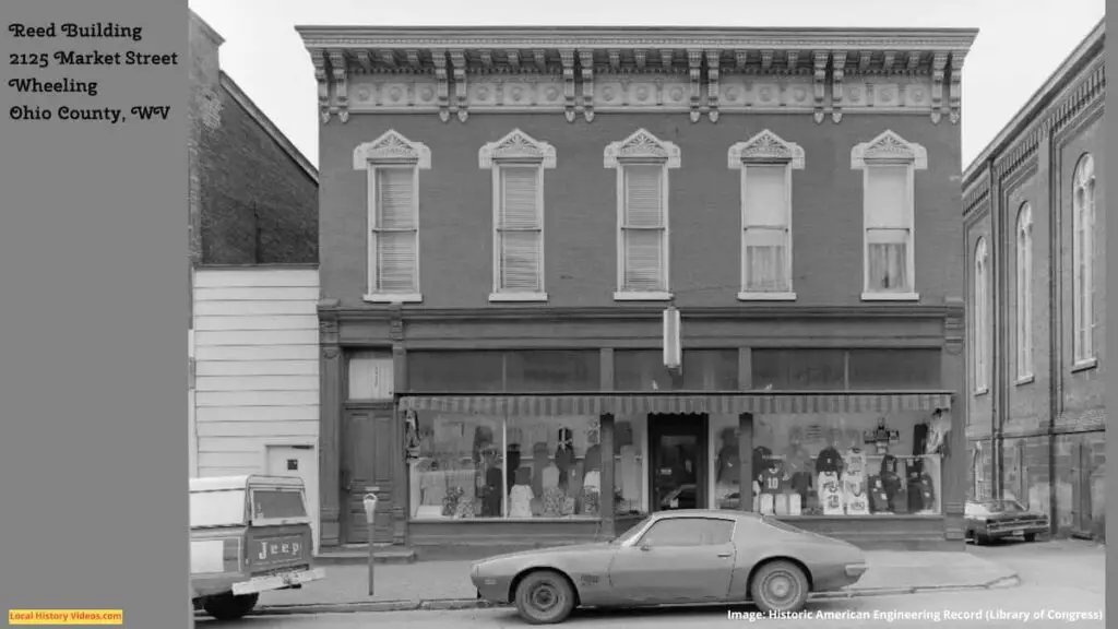 Old photo of the Reed Building on 2125 Market Street in Wheeling, West Virginia