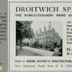 Old photo of the Worcestershire Brine Baths Hotel in Droitwich Spa, England, printed in 1900