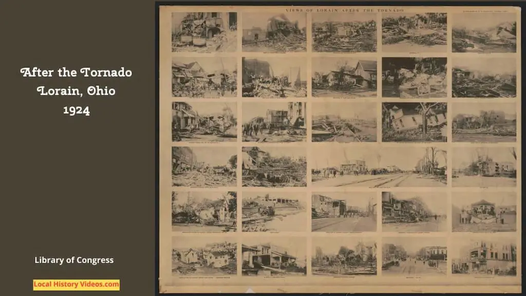 Old photos of the damage caused in Lorain by the 1924 tornado, Ohio, USA
