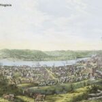 Old picture of Wheeling, West Virginia, published 1854
