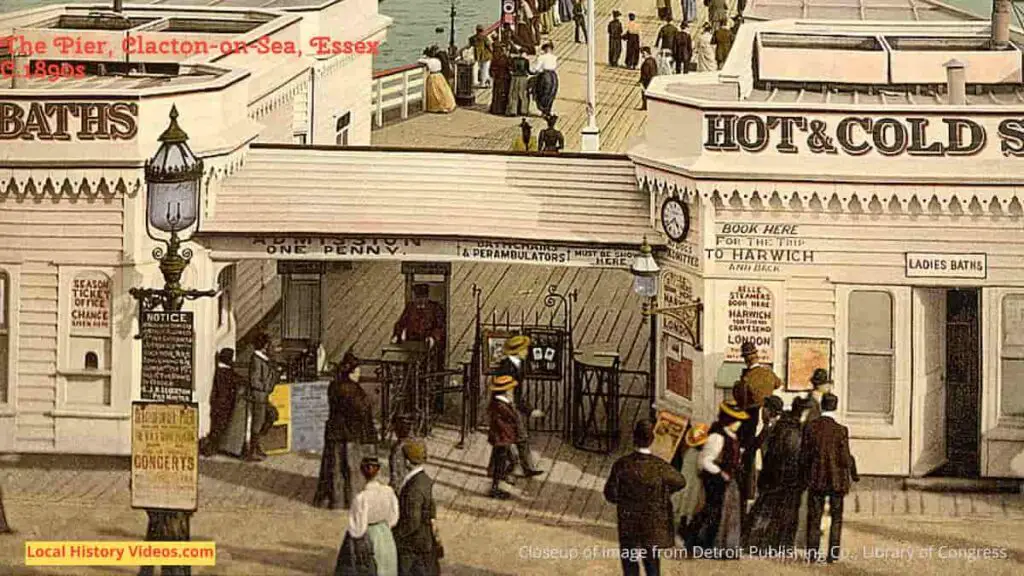 Closeup of an extract from an old Photo of the Pier at Clacton-on-Sea, Essex, in the 1890s