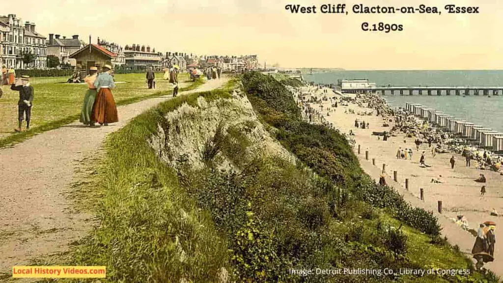 Old photo of West Cliff, Clacton-on-Sea, Essex, in the 1890s
