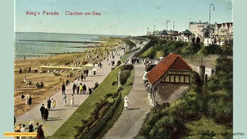 Old photo postcard of King's Parade, Clacton-on-Sea, Essex, England