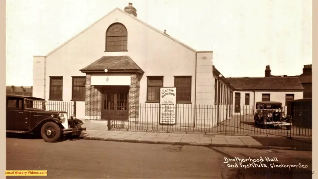 Old photo postcard of the Clacton Brotherhood Hall and Institute, Essex