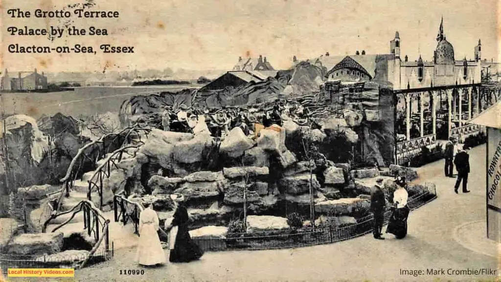 Old photo postcard of the Grotto Terrace, Clacton-on-Sea, Essex