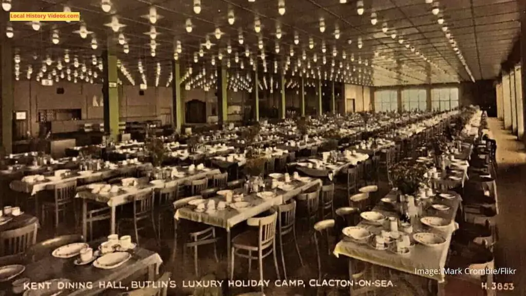 Old photo postcard of the Kent Dining Hall at Butlin's Luxury Holiday Camp, Clacton-on-Hall