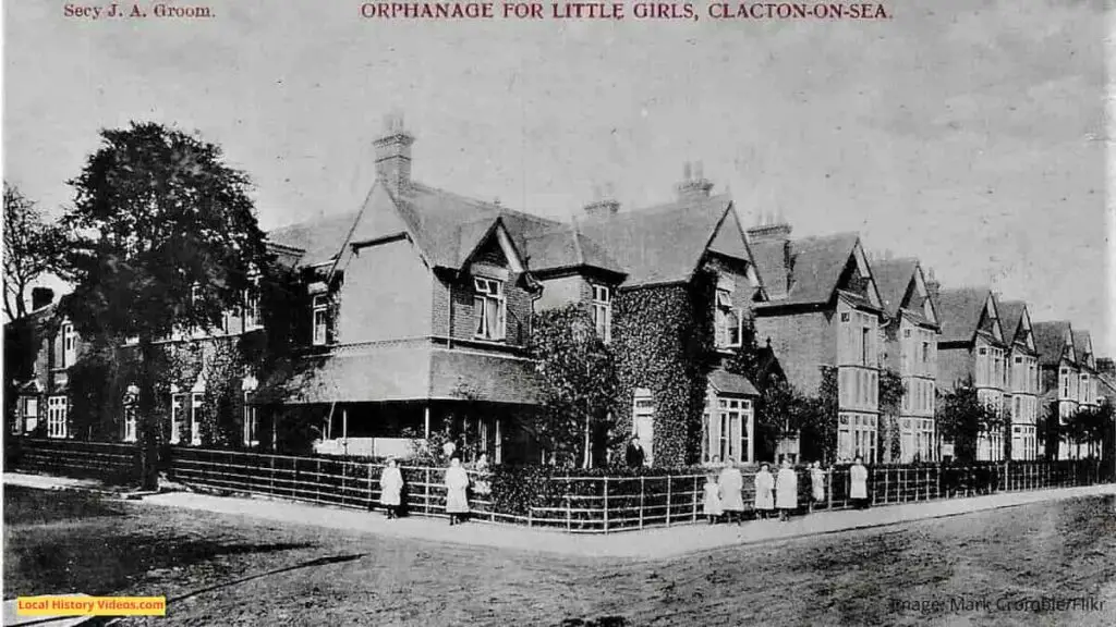 Old photo postcard of the Orphanage for little girls at Clacton-on-Sea, Essex, England