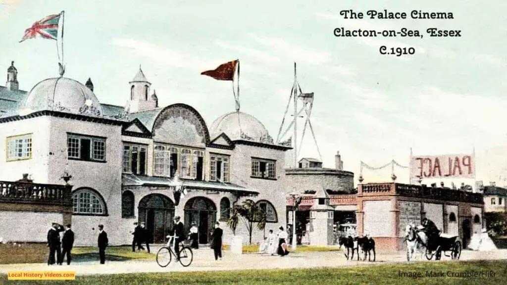 Old photo postcard of the Palace Cinema at Clacton-on-Sea, Essex, circa 1910