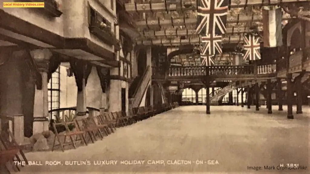 Old postcard of the Ballroom in Clacton-on-Sea's Butlin's Luxury Holiday Camp