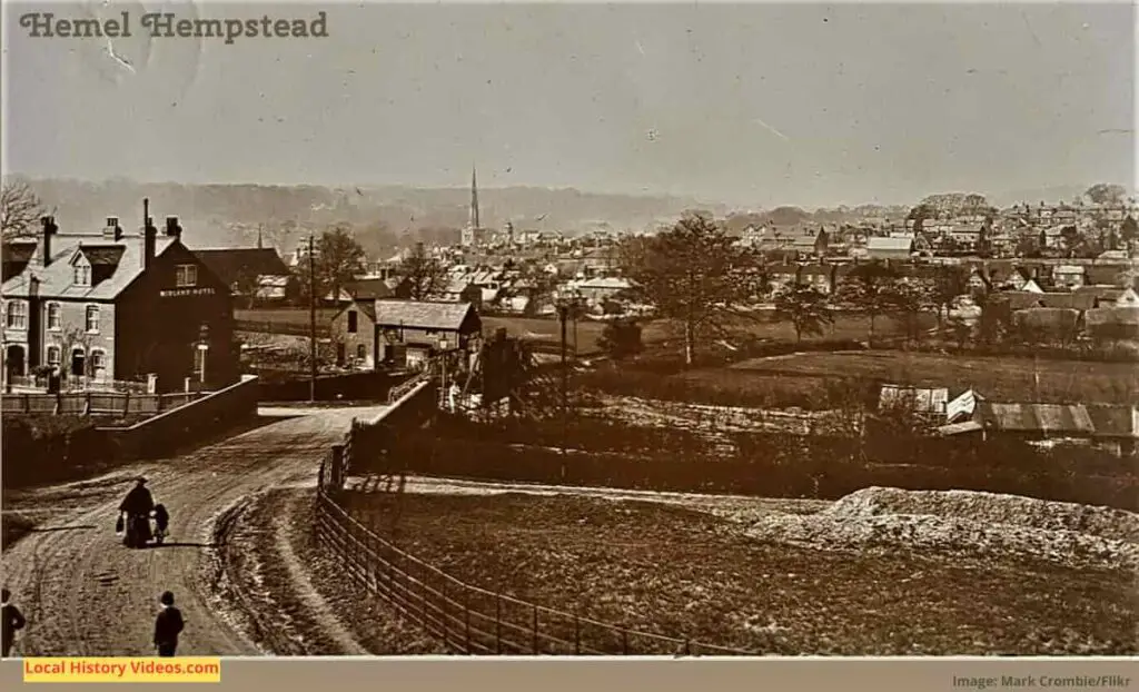 Old photo postcard of a view of Hemel Hempstead