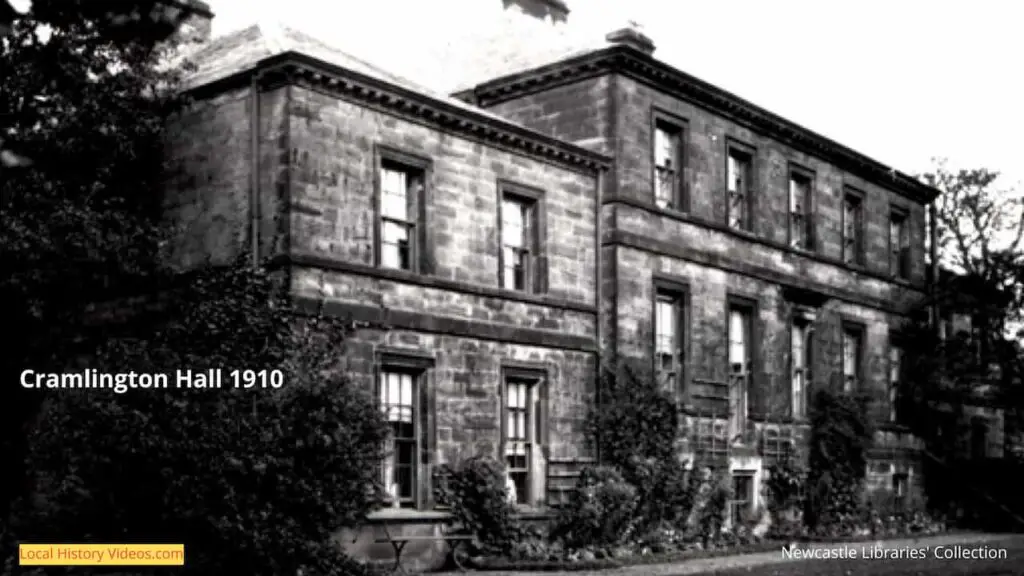 Closeup of an old photo of Cramlington Hall in 1910