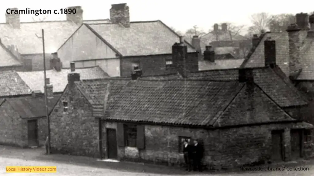 Closeup of an old photo of Cramlington in Northumberland, 1890