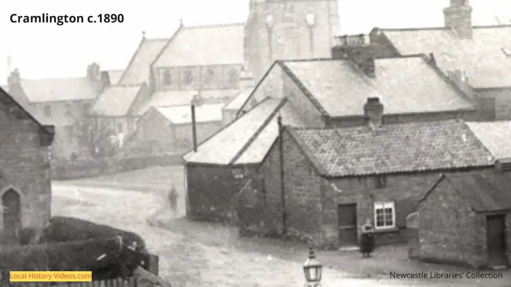 Closeup of an old photo of Cramlington in Northumberland, taken in 1890