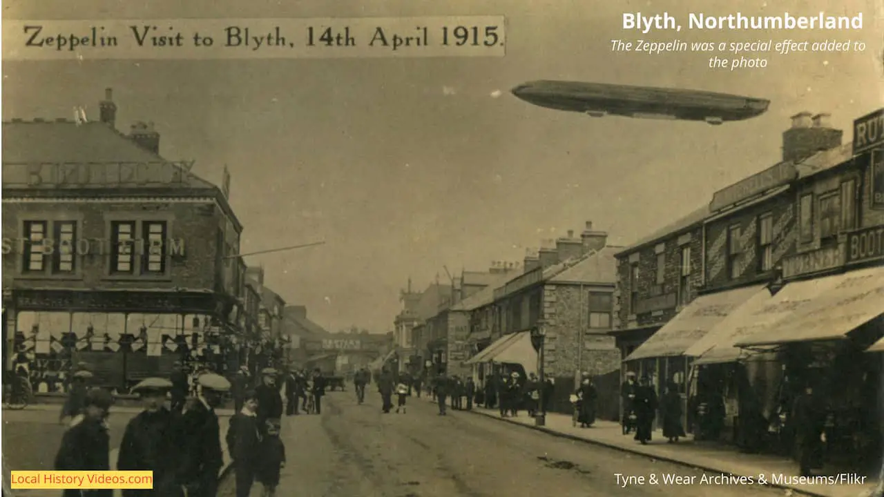 Old photo of Blyth, Northumberland, England, circa 1914